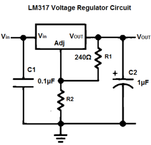 LM317 Voltage Regulator schematic diagram
