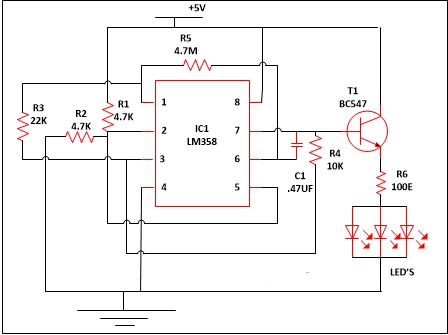 LED Lamp Dimmer Project Circuit Diagram