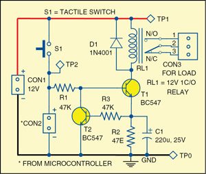Power Saving Relay Driver Circuit for Microcontroller