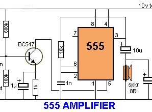 555 IC Amplifier Circuit Diagram